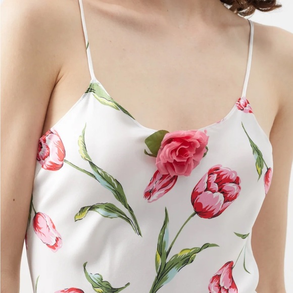 RODARTE Appliquéd printed silk-satin maxi dress - Picture 3 of 10